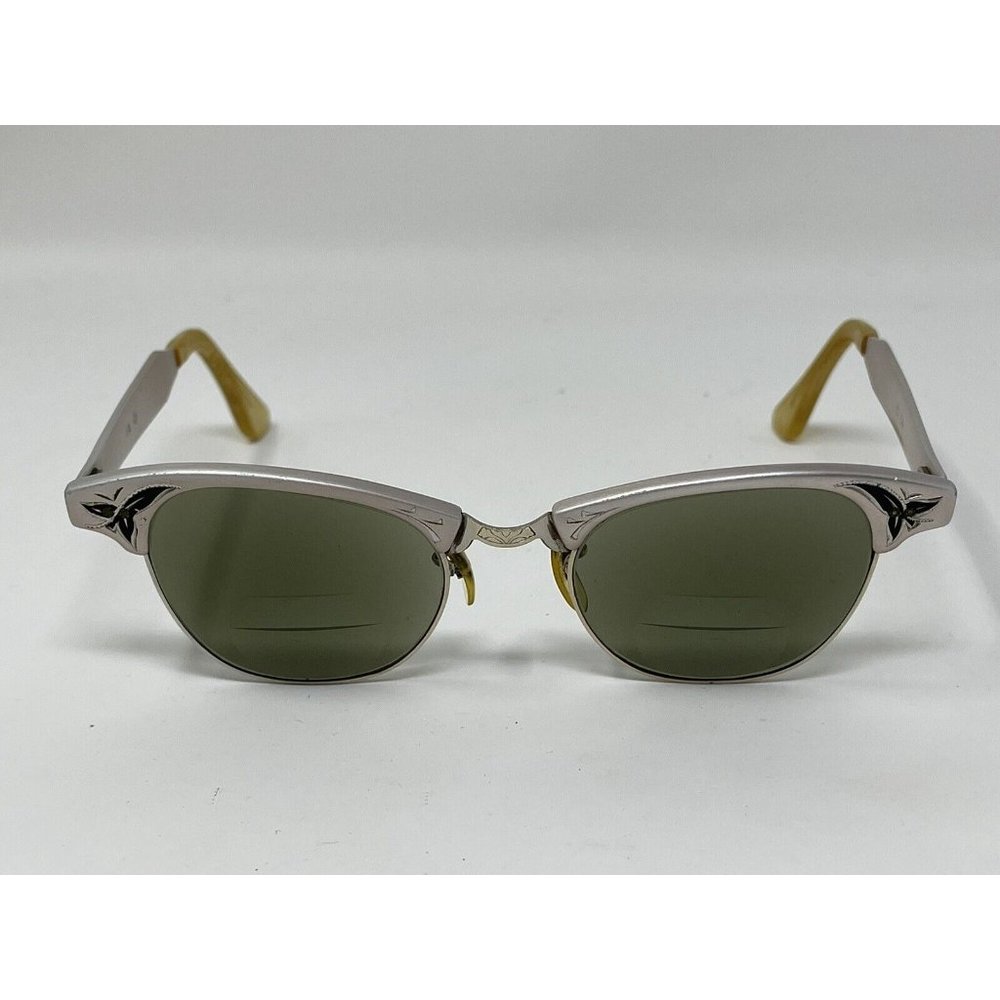 VINTAGE Eyeglasses ALUM 46 [] 20 5 1/2 Eyeglasses Great Condition 12k GF Bridge - Picture 3 of 12